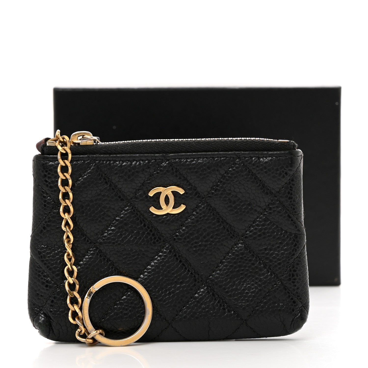 Chanel Caviar Quilted Zipped Key Holder Case Black 8 of 8