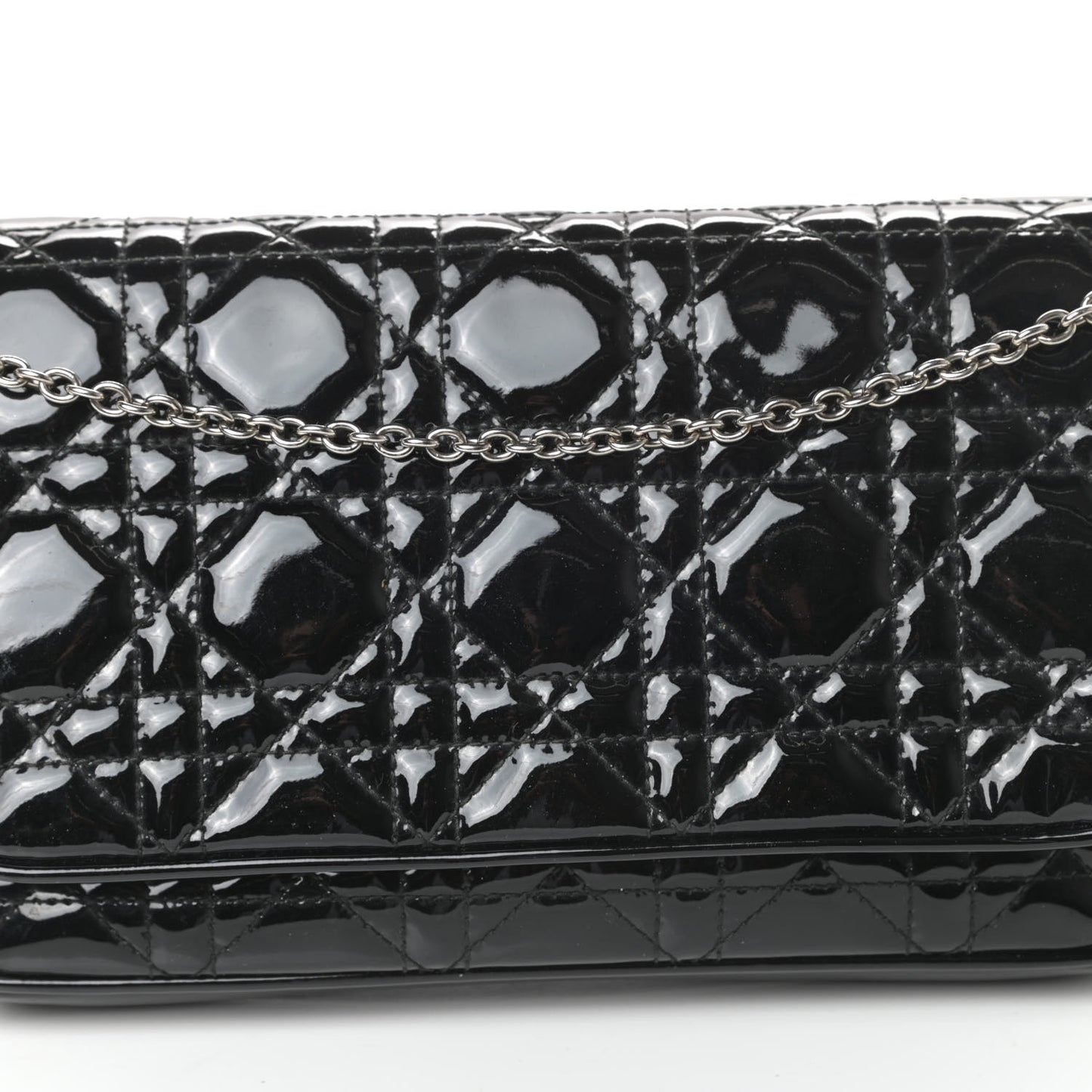 Patent Cannage Wallet on Chain Pouch Black