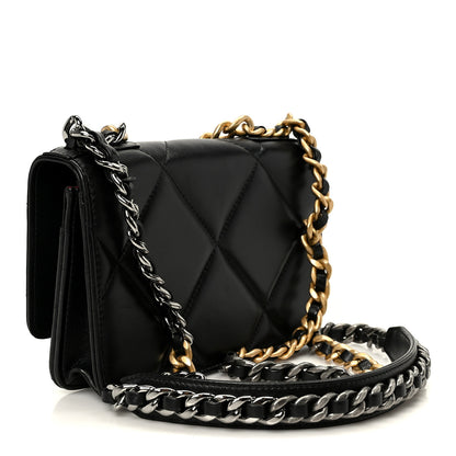 Chanel Lambskin Quilted Chanel 19 Wallet On Chain WOC Black 3 of 12