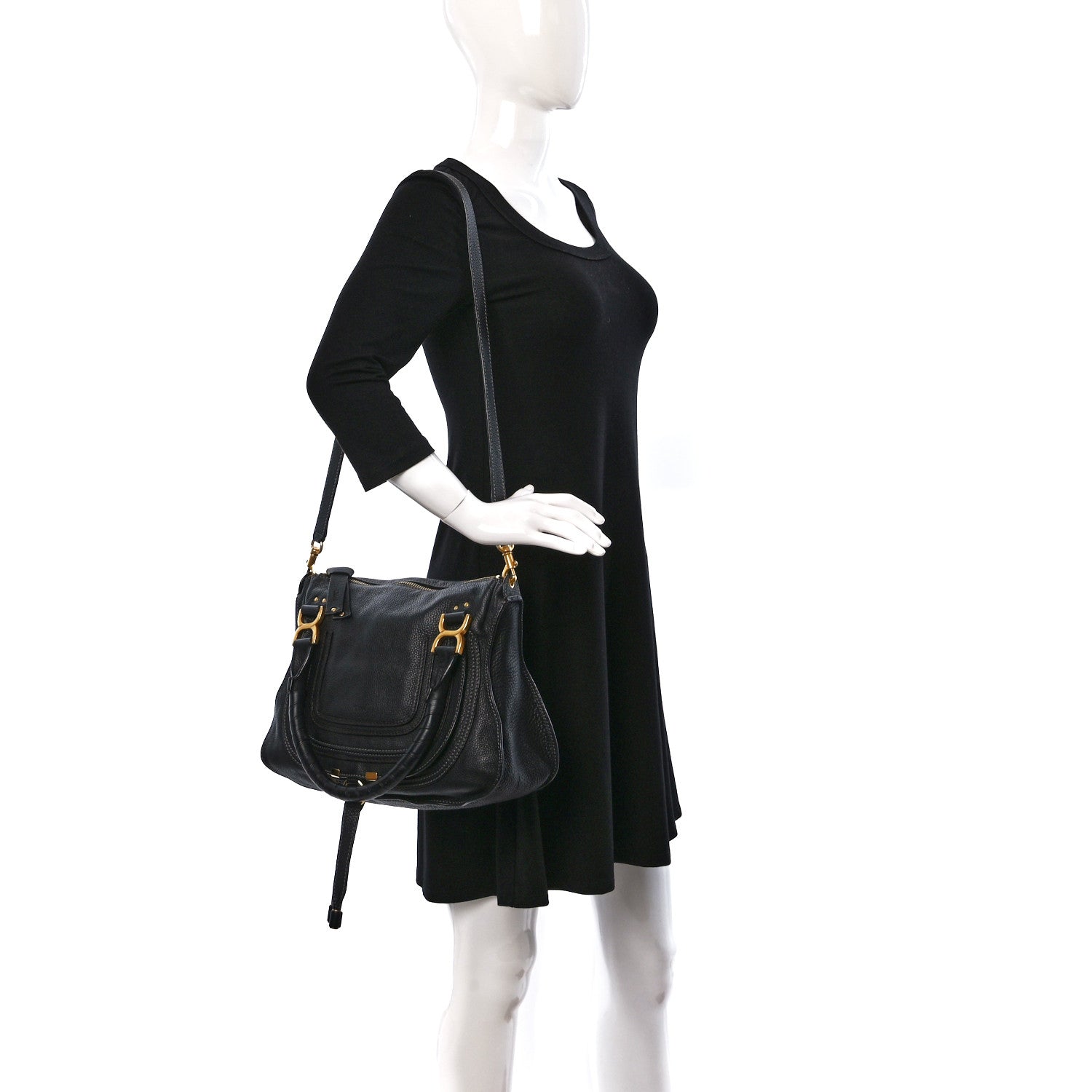 Chloe Calfskin Medium Marcie Satchel Black 2 of 12
