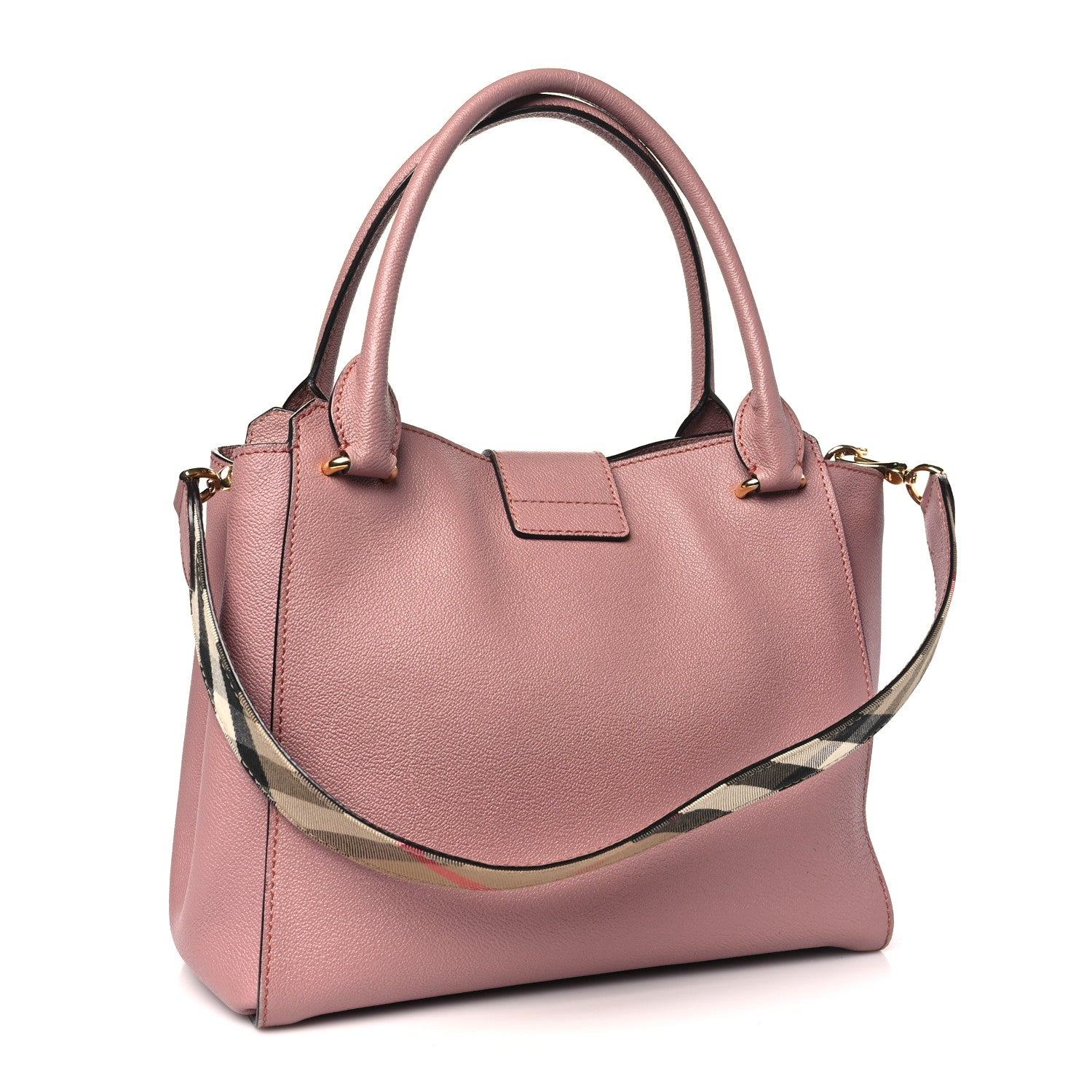 Burberry Soft Grain Calfskin Medium Buckle Tote Dusty Pink 3 of 10