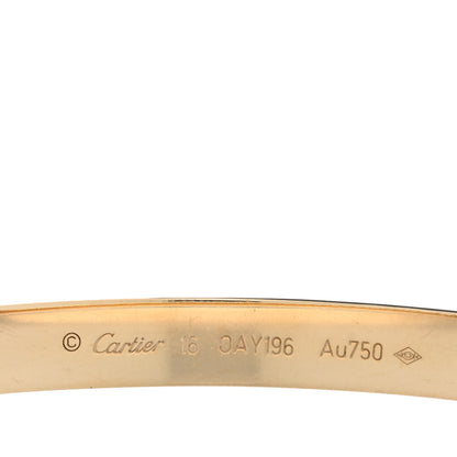 Cartier 18K Yellow Gold LOVE Bracelet 16 7 of 8