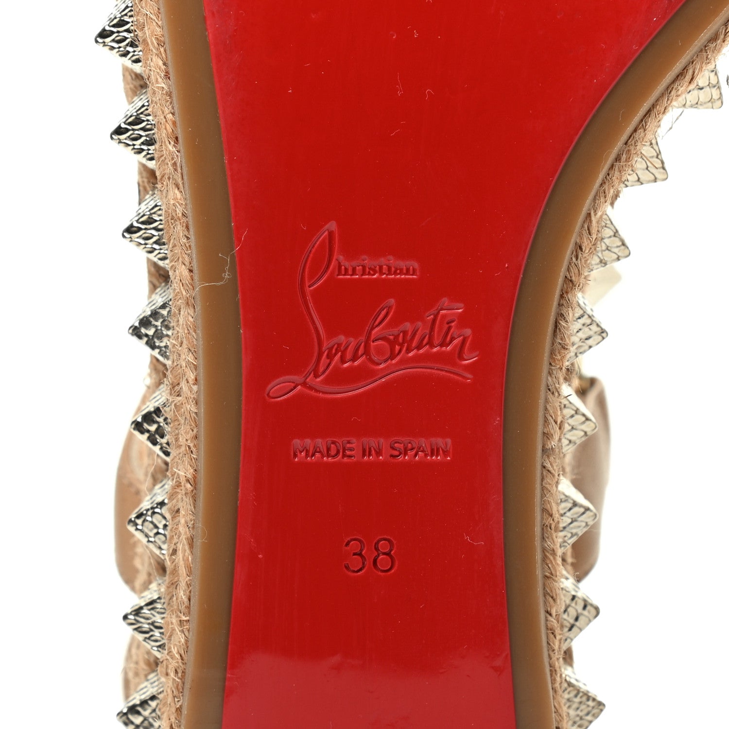 Christian Louboutin Calfskin Pyraclou 60 Platform Sandals 38 Light Tan 6 of 7