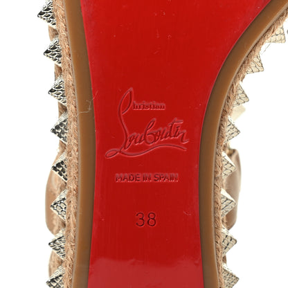 Christian Louboutin Calfskin Pyraclou 60 Platform Sandals 38 Light Tan 6 of 7