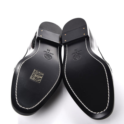 Chanel Patent Calfskin CC Loafers 36 Black 5 of 10