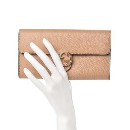 Gucci Dollar Calfskin Interlocking G Continental Wallet Camelia 2 of 7