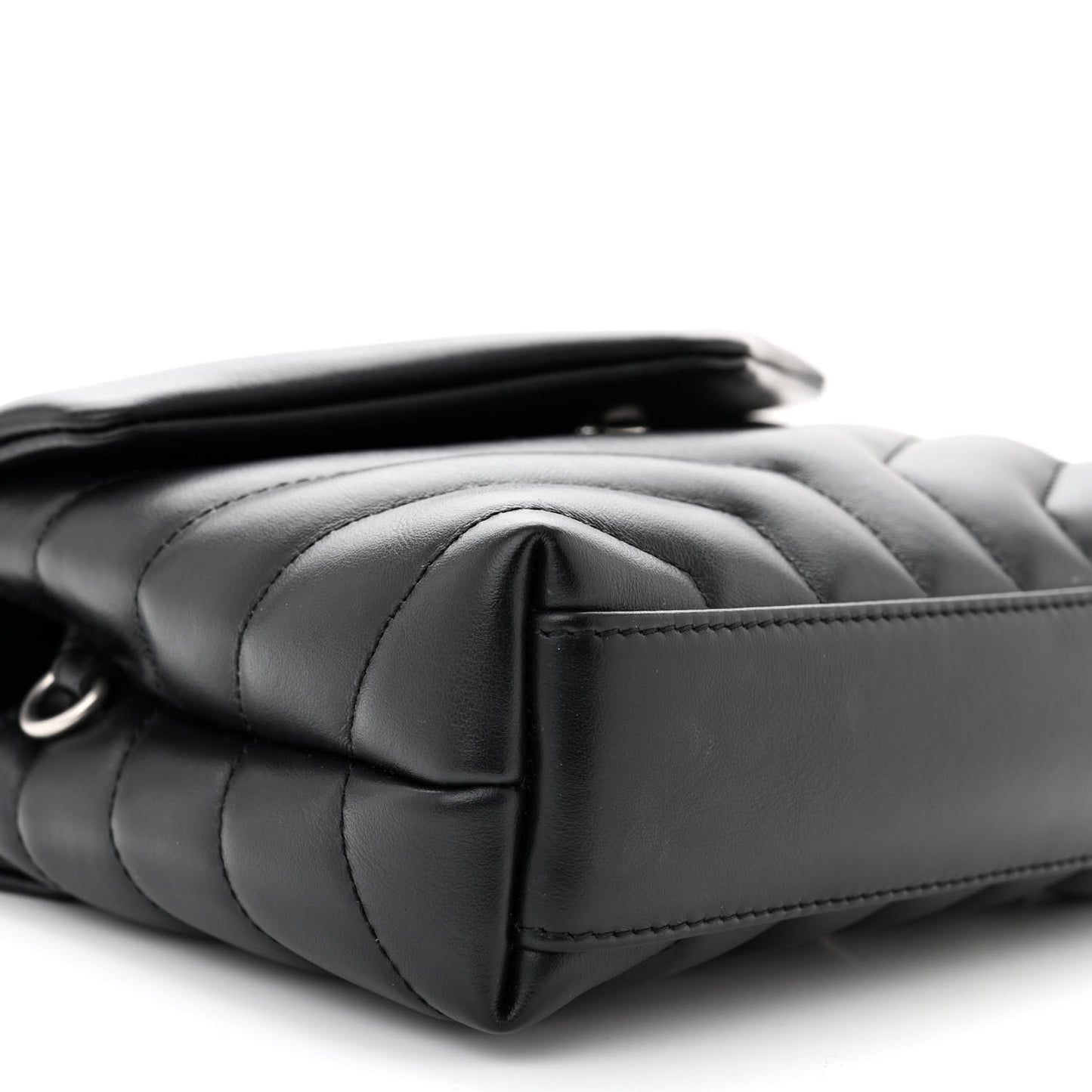 Calfskin Y Quilted Monogram Toy Loulou Crossbody Bag Black