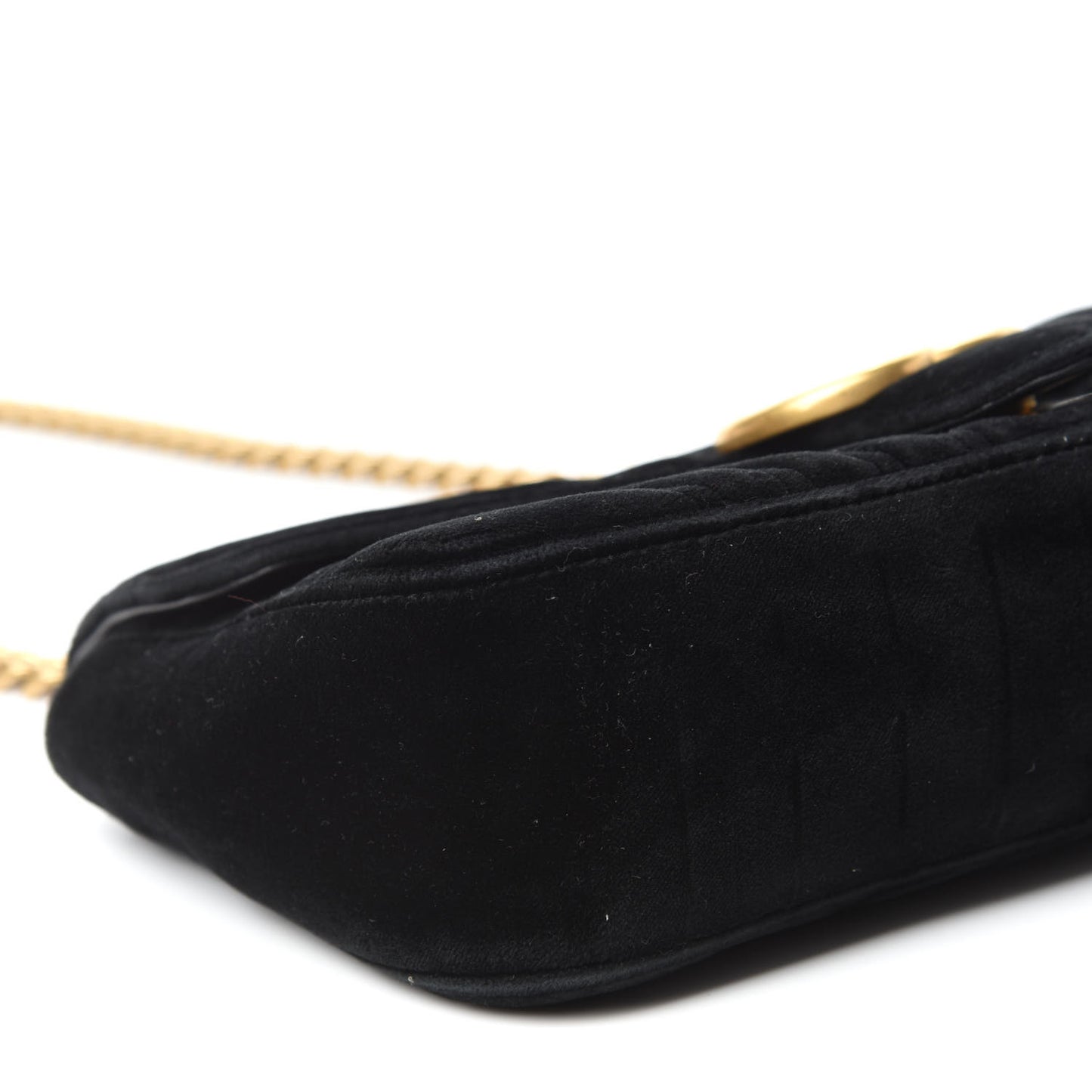 Velvet Matelasse Small GG Marmont Shoulder Bag Black