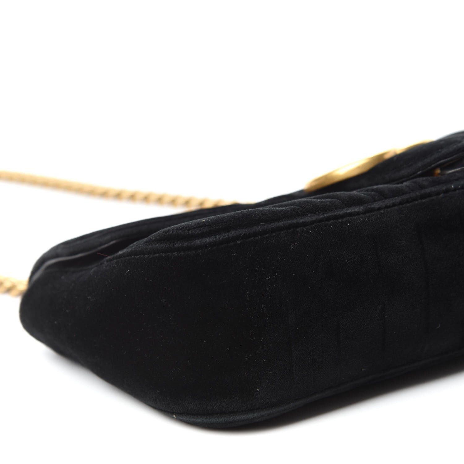 Gucci Velvet Matelasse Small GG Marmont Shoulder Bag Black 6 of 13