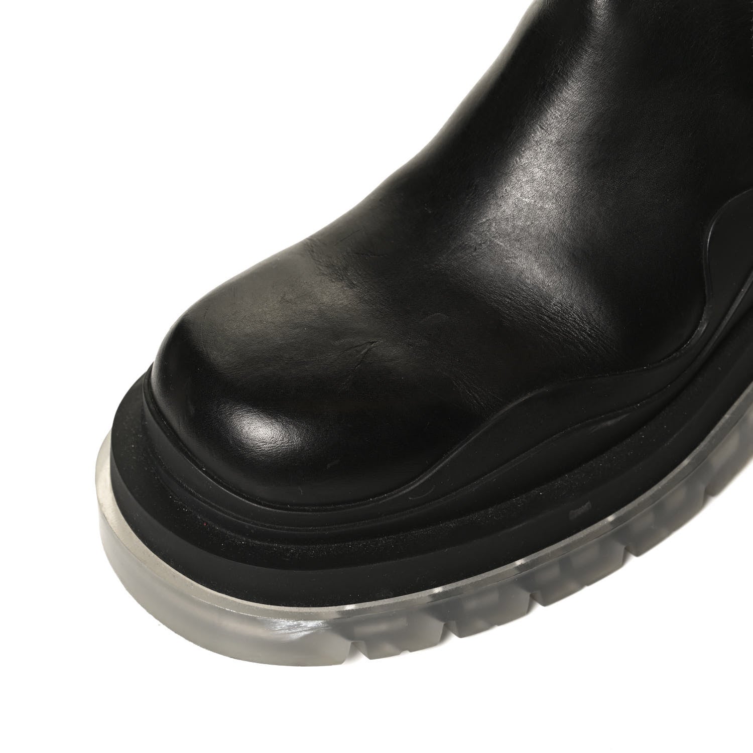 Bottega Veneta Calfskin The Tire Chelsea Boots 39 Black Transparent 12 of 14