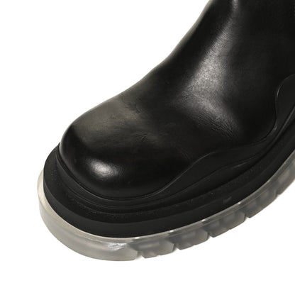 Bottega Veneta Calfskin The Tire Chelsea Boots 39 Black Transparent 12 of 14