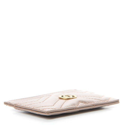 Gucci Calfskin Matelasse GG Marmont Card Holder Porcelain Rose 4 of 6