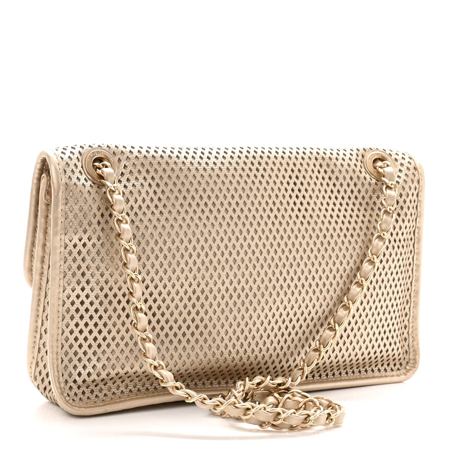 Chanel Metallic Perforated Calfskin Medium Up In The Air Flap Gold 2 of 8