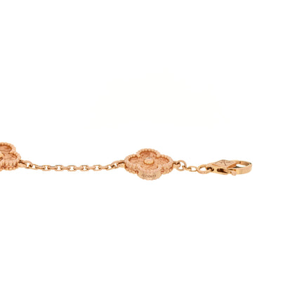 Van Cleef & Arpels 18K Rose Gold 6 Motifs Sweet Alhambra Bracelet 4 of 5