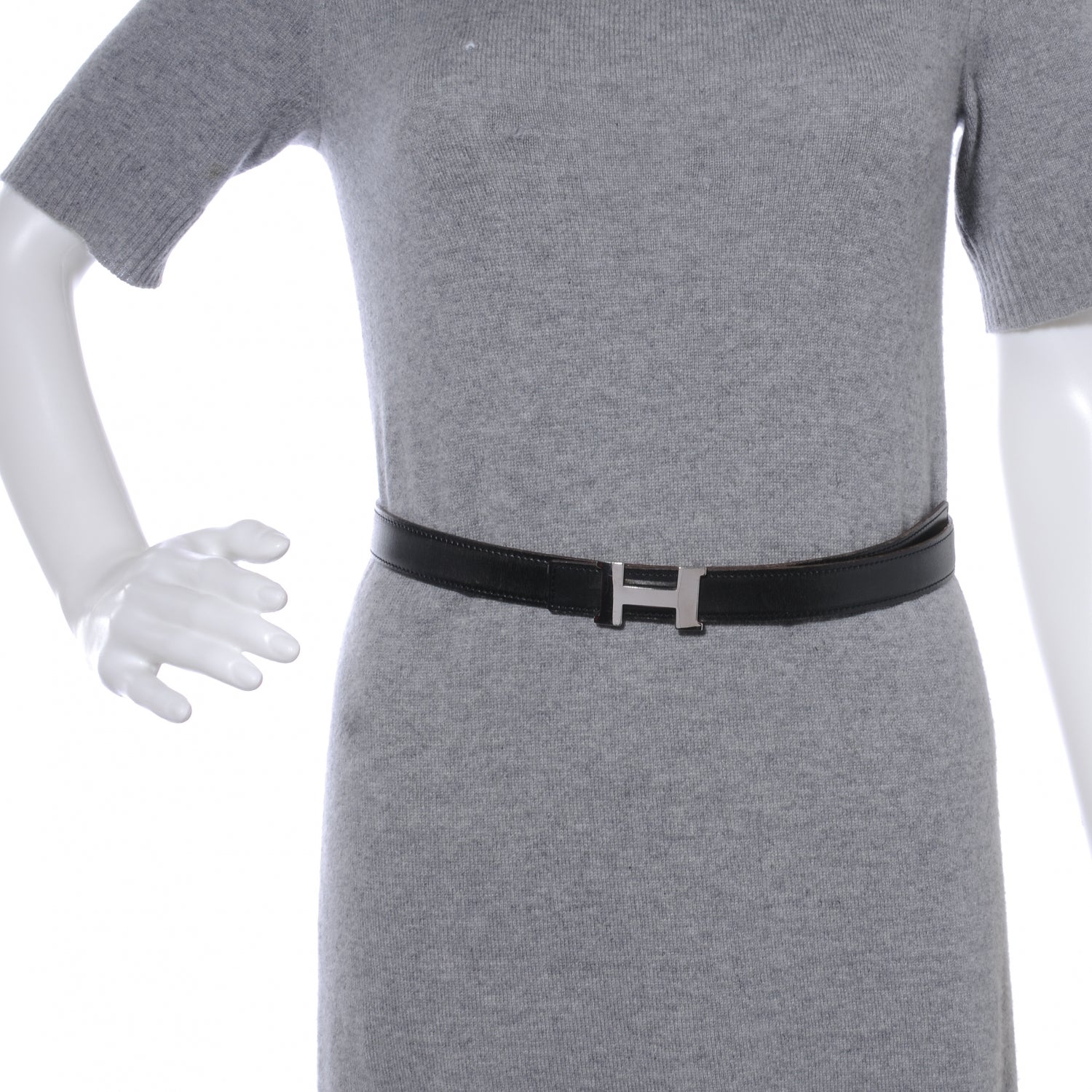 Hermes Box Chamonix Reversible Constance 24mm H Belt Noir Natural 80 2 of 6