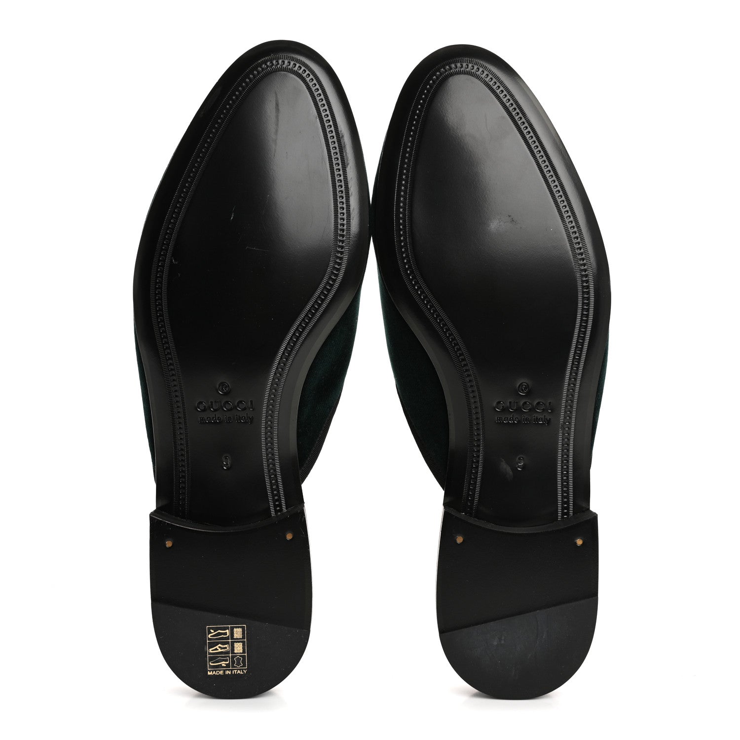 Gucci Velluto Marmara Mens Flying Pigs Mules 9 Verde Black 6 of 9