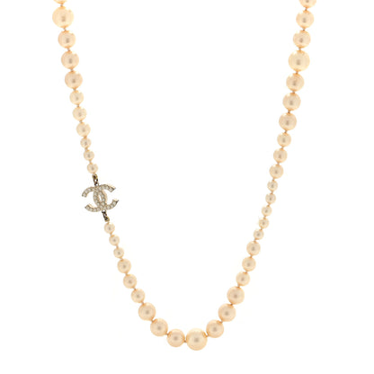 Chanel Graduated Pearl CC Long Necklace Gold 1 of 5