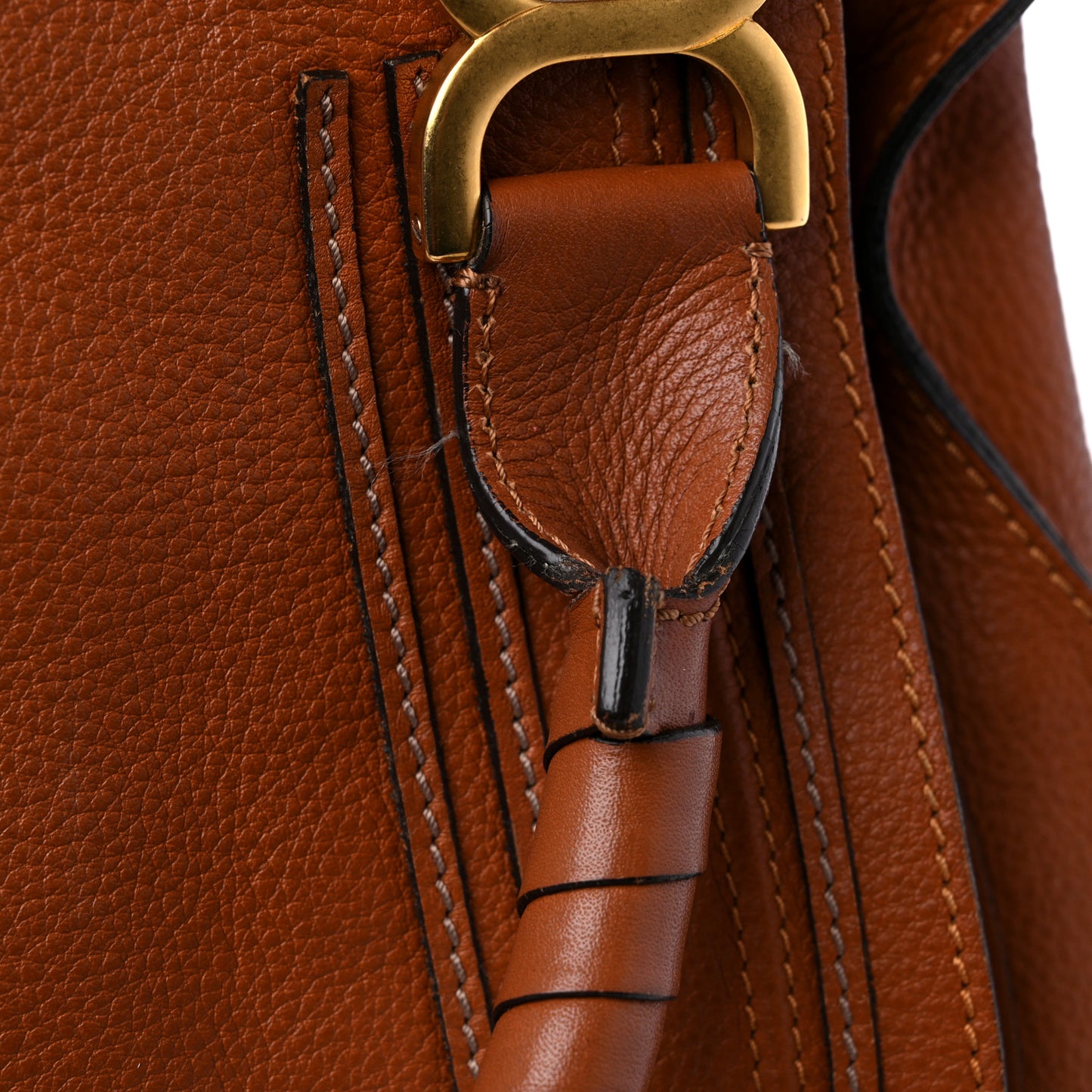 Calfskin Large Marcie Satchel Tan