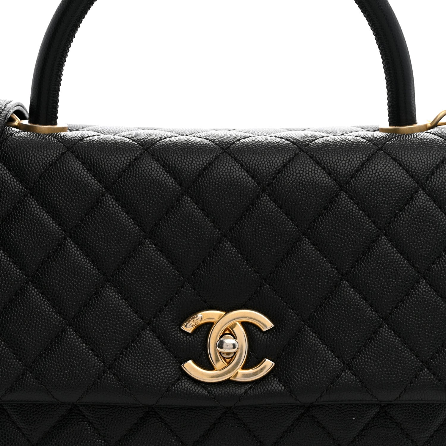Chanel Caviar Quilted Medium Coco Handle Flap Black 8 of 10