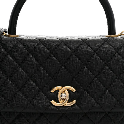 Chanel Caviar Quilted Medium Coco Handle Flap Black 8 of 10