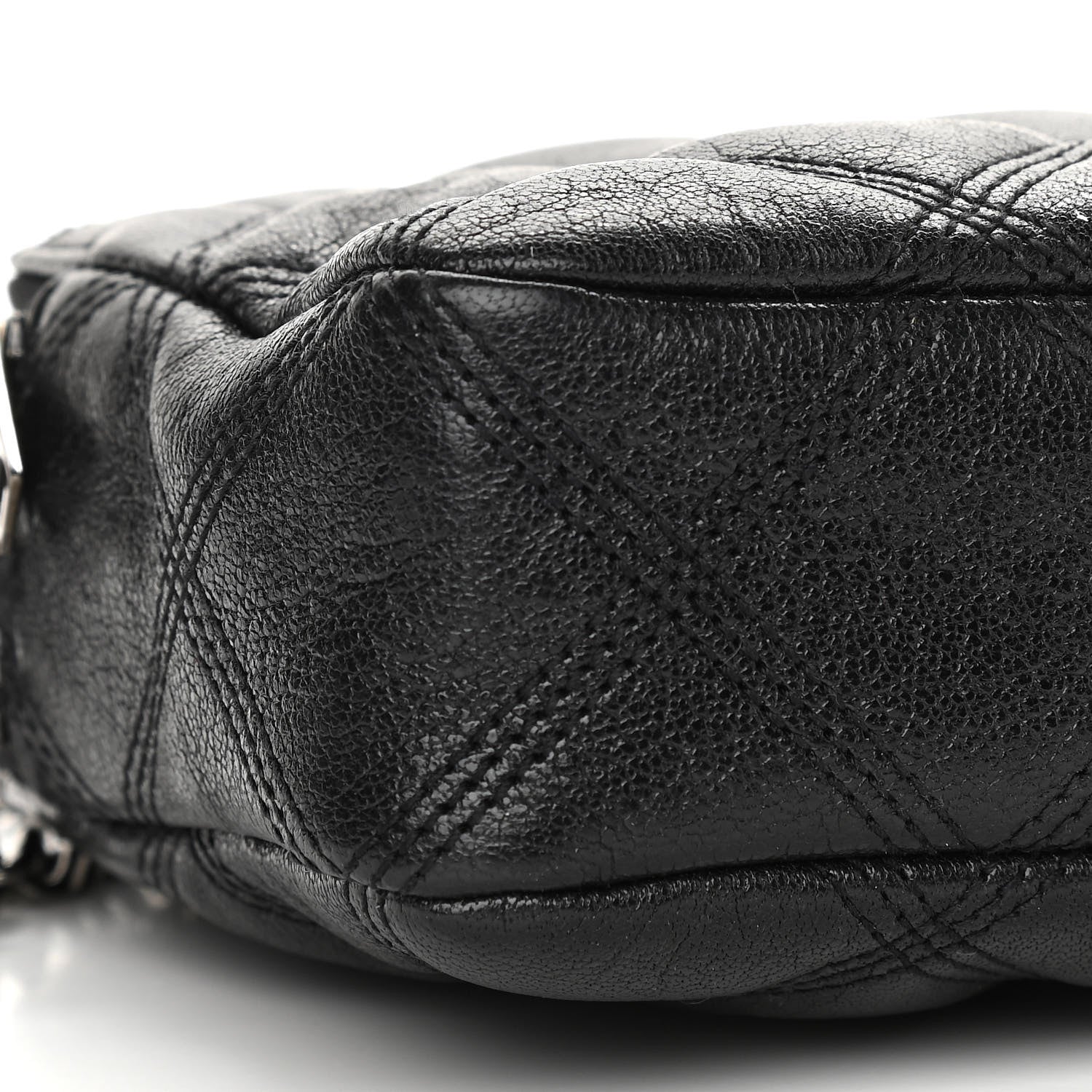 Saint Laurent Grained Lambskin Quilted Mini Becky Double Zip Bag Black 10 of 12
