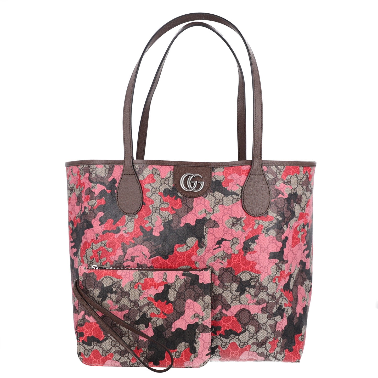 GG Supreme Monogram Camouflage Tote  Pink Red