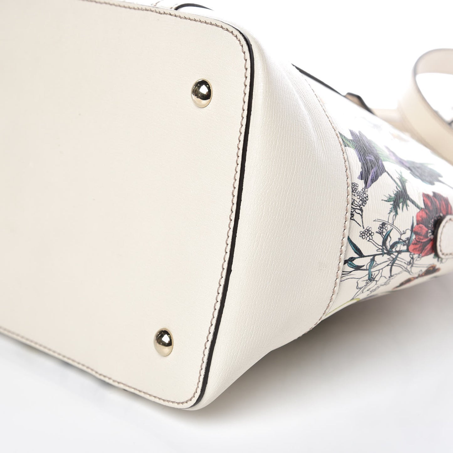 Canvas Flora Infinity Medium Nice Top Handle Dome Bag White