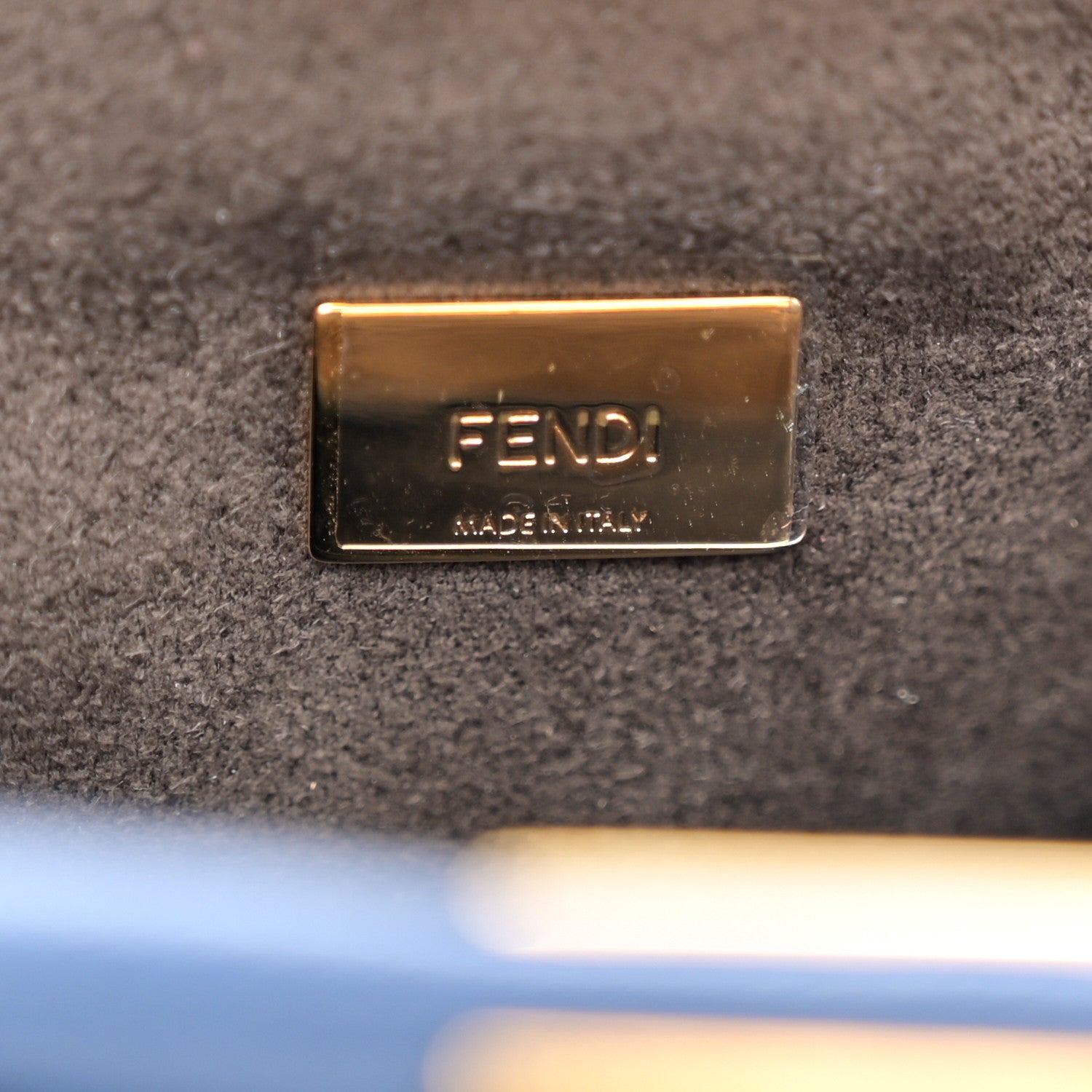 Fendi Shearling Shiny Nappa Micro Peekaboo Iconic Satchel Blue 7 of 11