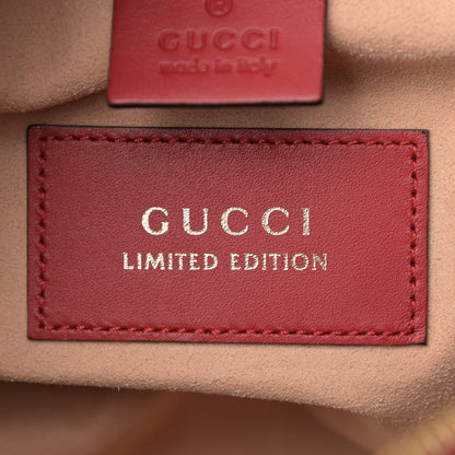 Gucci GG Supreme Monogram Kingsnake Heart Embroidered Small Boston Red 8 of 11