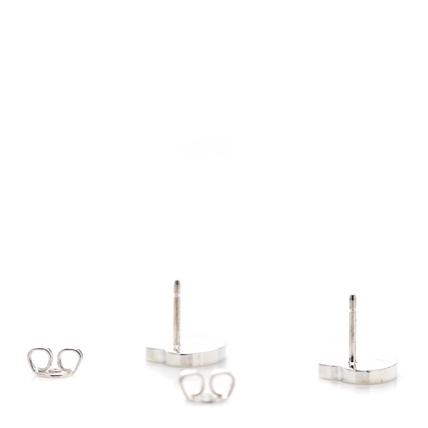 Gucci Sterling Silver Trademark Heart Stud Earrings 3 of 5