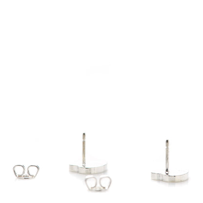 Gucci Sterling Silver Trademark Heart Stud Earrings 3 of 5