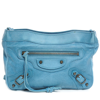 Balenciaga Chevre Porte Toilette Makeup Clutch Turquoise 1 of 7