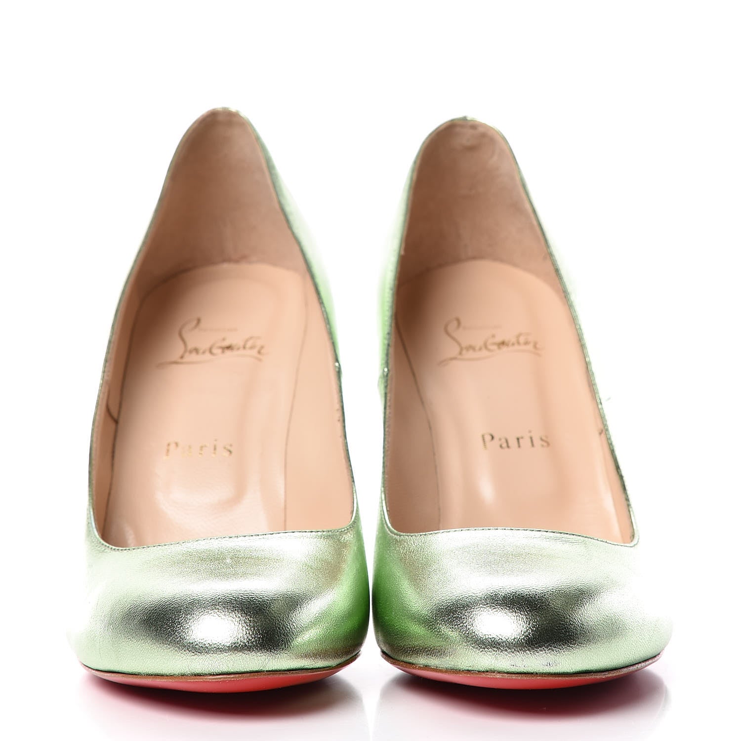 Christian Louboutin Metallizzato Nappa Fifi 100 Pumps 39 Verde 2 of 10