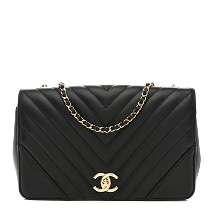 Chanel Calfskin Chevron Quilted Small Statement Flap Black 1 of 12