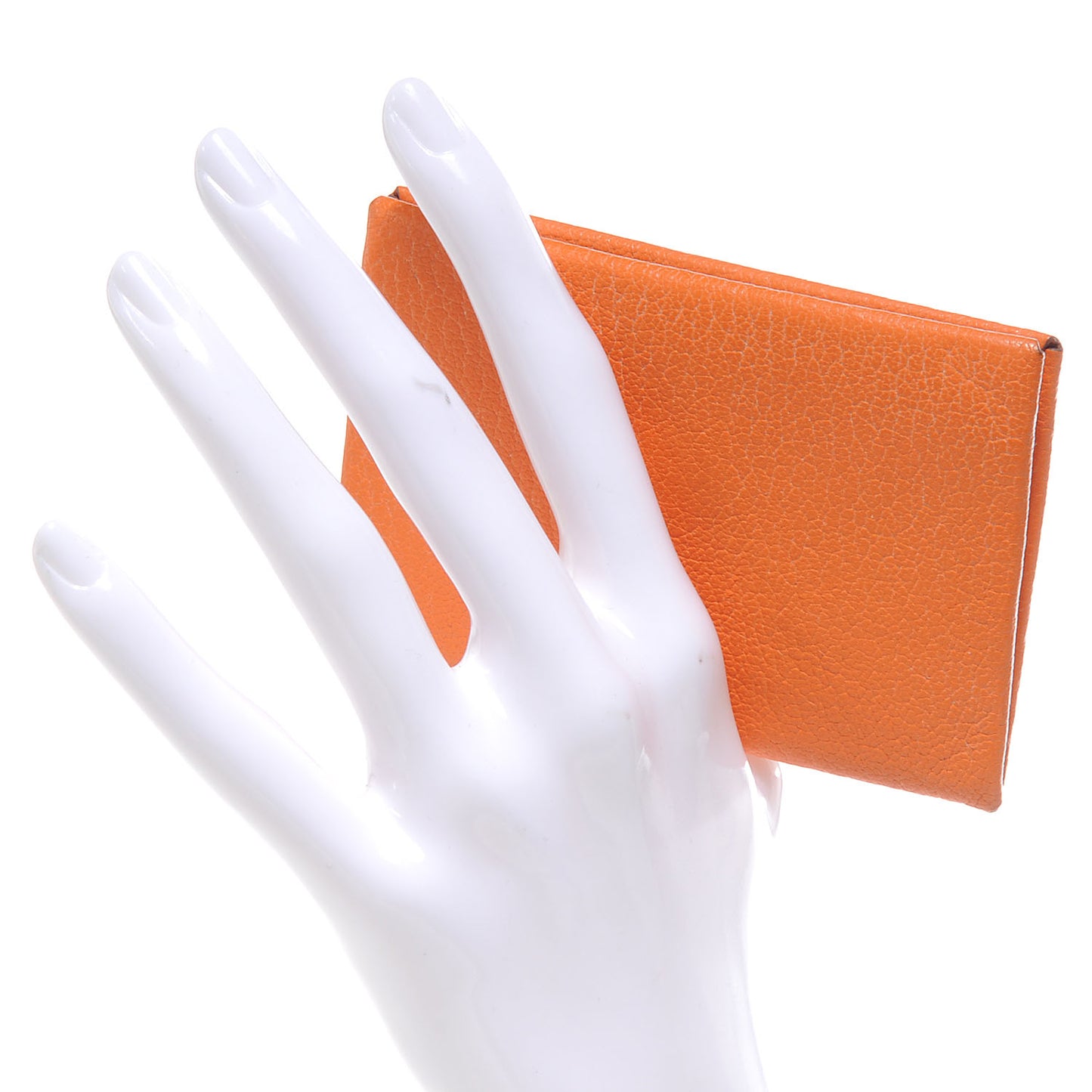 Chevre Calvi Card Case Orange