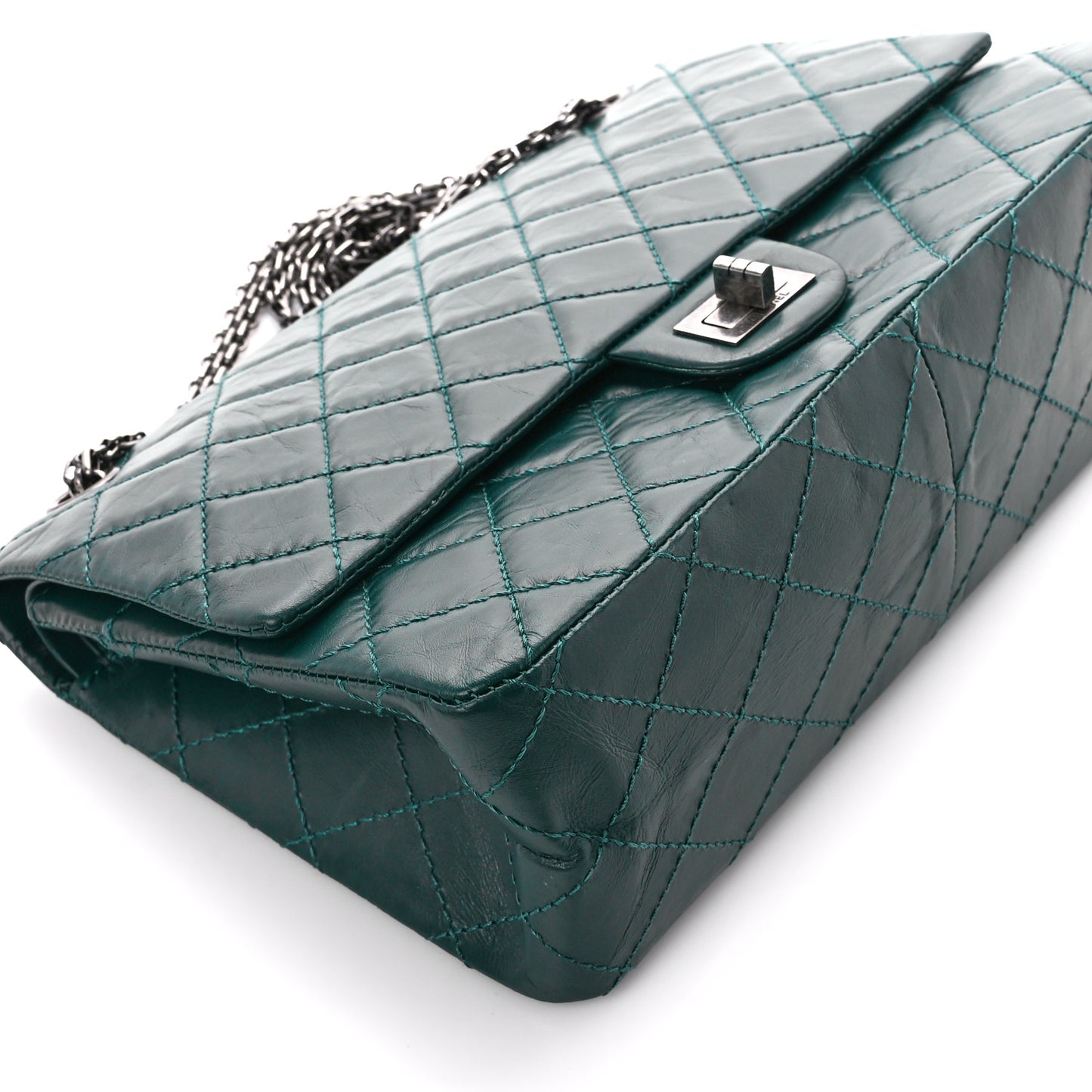 Aged Calfskin Quilted 2.55 Reissue 226 Flap Green
