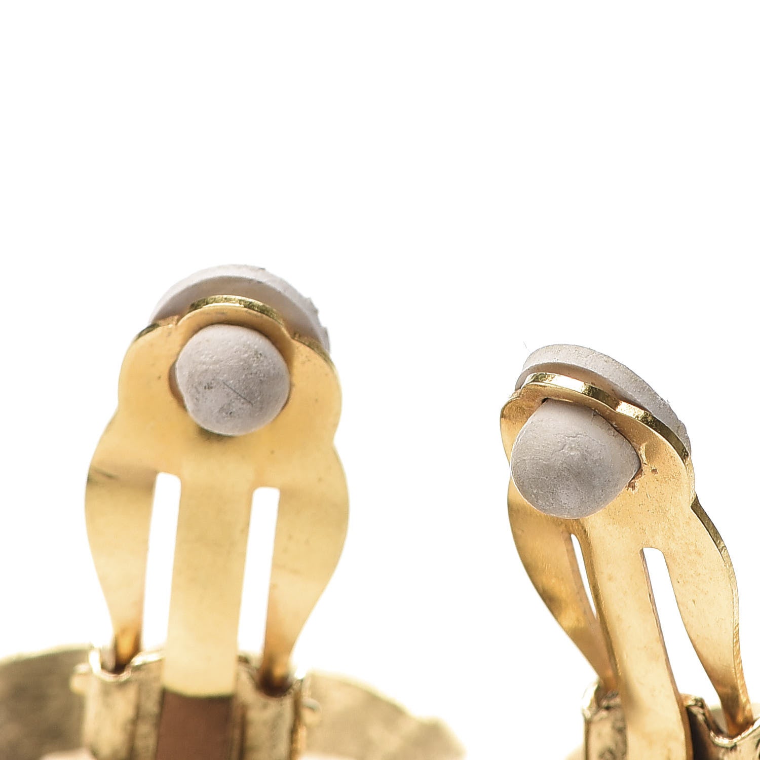 Chanel CC Button Clip On Earrings Gold 5 of 5