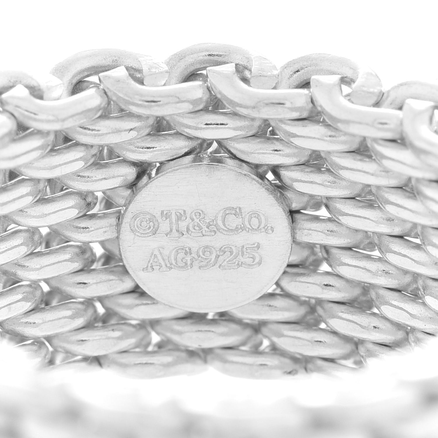 Tiffany Sterling Silver Somerset Mesh Ring 49 5 4 of 5
