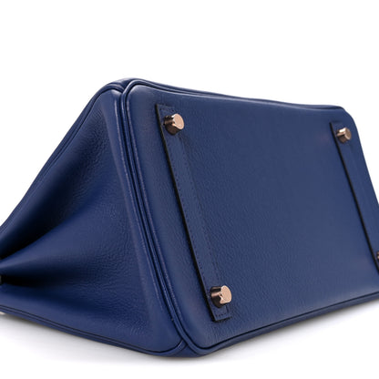 Hermes Taurillon Novillo Matte Alligator Birkin Touch 30 Bleu Saphir Bleu Marine 9 of 12