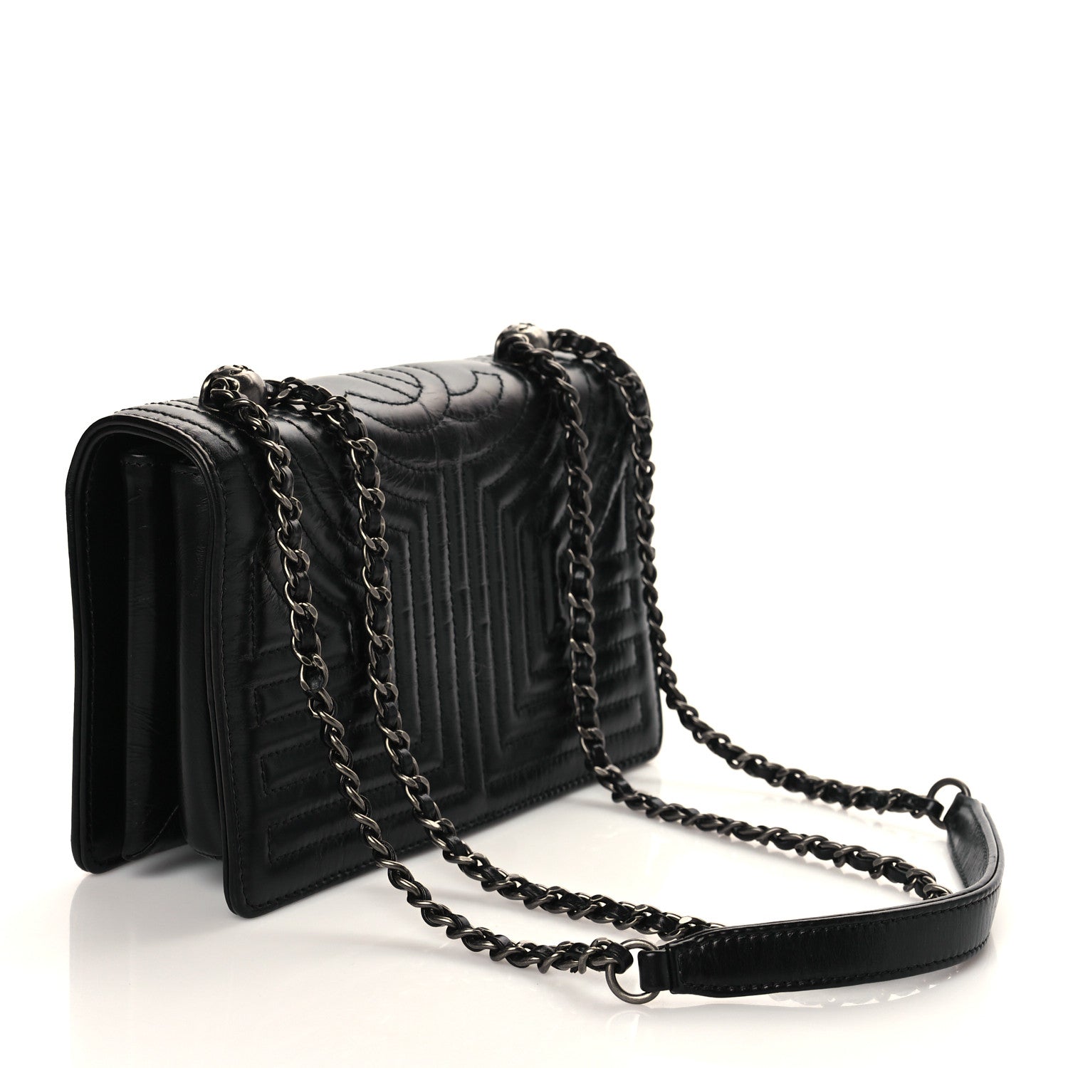Chanel Glazed Calfskin Quilted Small Korean Garden Flap Black 3 of 10
