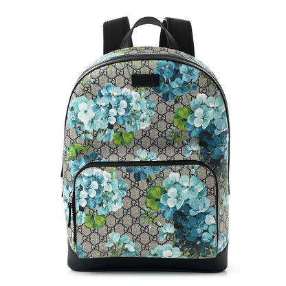 Gucci GG Supreme Monogram Blooms Small Day Backpack Blue 1 of 10