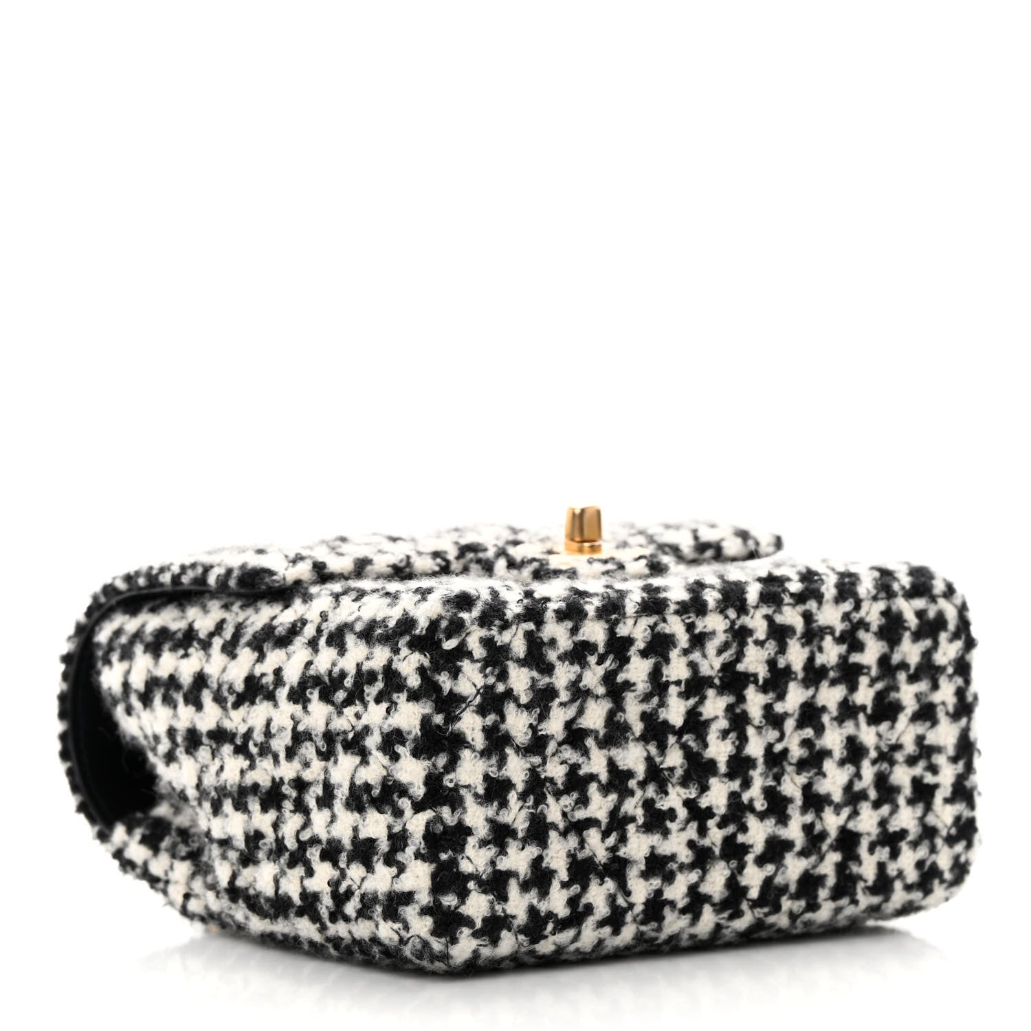 Chanel Tweed Houndstooth Quilted Mini Square Flap White Black 4 of 11