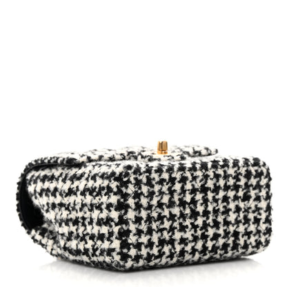 Chanel Tweed Houndstooth Quilted Mini Square Flap White Black 4 of 11