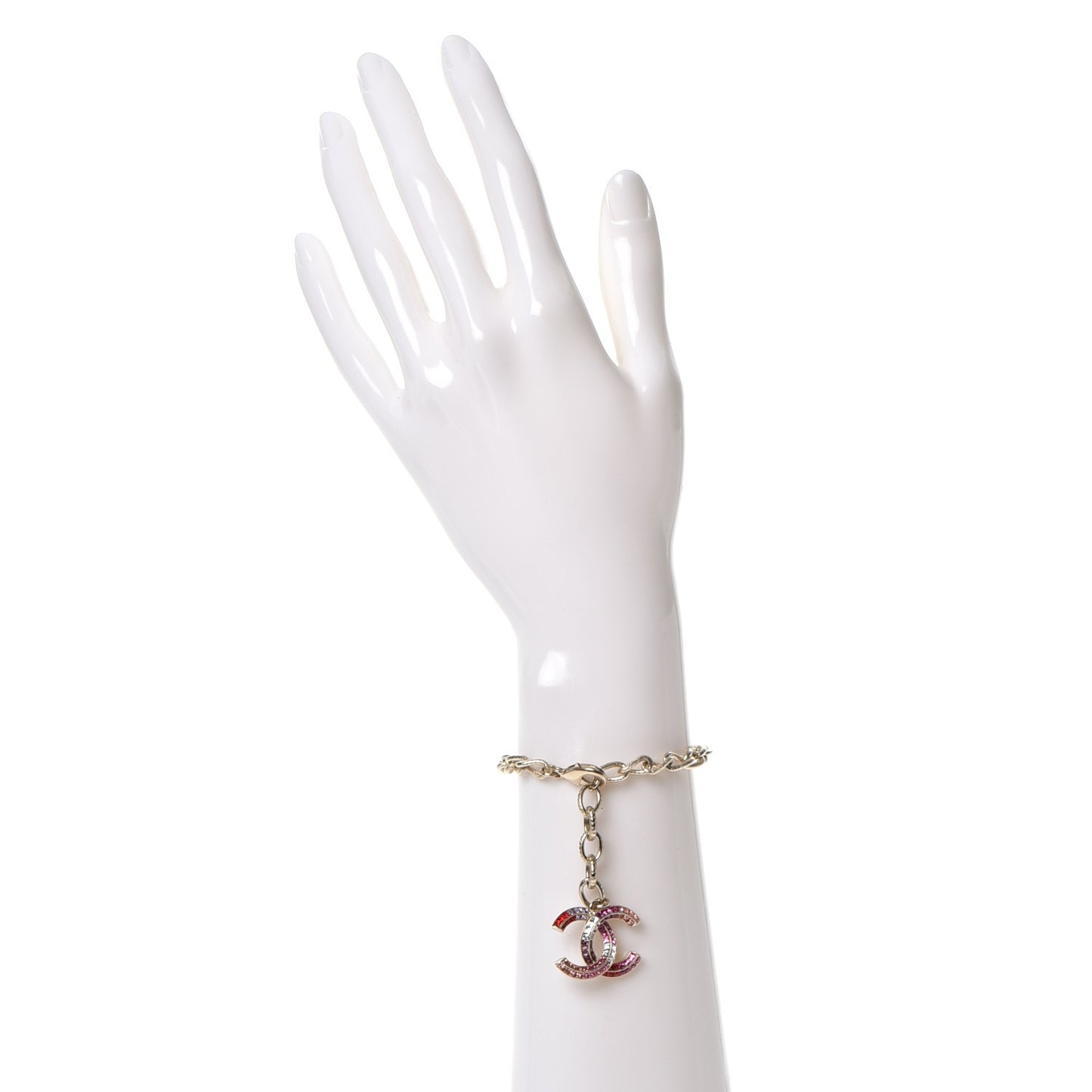 Baguette Crystal CC Bracelet Gold Fuchsia Purple