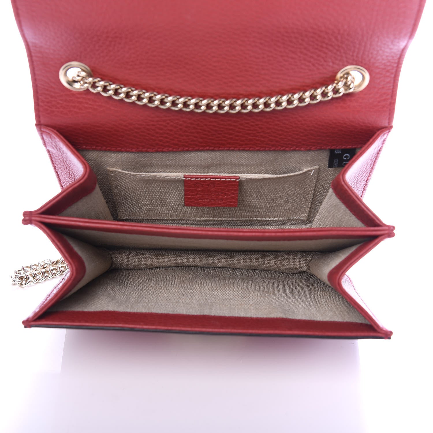 Gucci Dollar Calfskin Small Interlocking G Shoulder Bag Red 7 of 11
