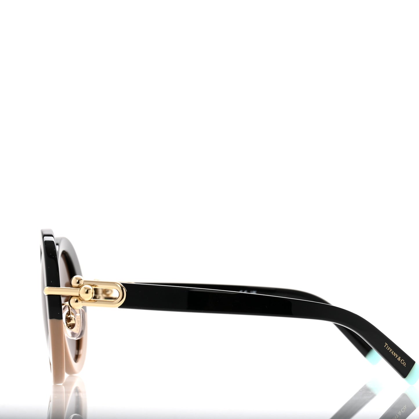 Acetate TF4201 Round Sunglasses Black Beige Blue