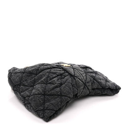 Chanel Washed Denim Quilted Maxi Bow Bag Black 4 of 10