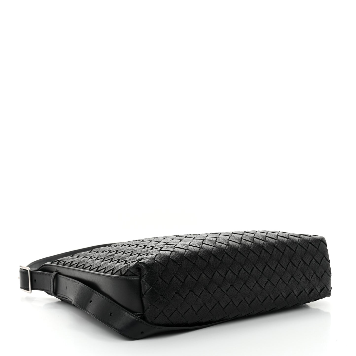 Deerskin Intrecciato Small Traveler Hobo Black