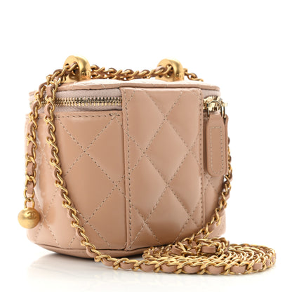 Chanel Calfskin Quilted Mini Perfect Fit Vanity Case With Chain Beige 3 of 10
