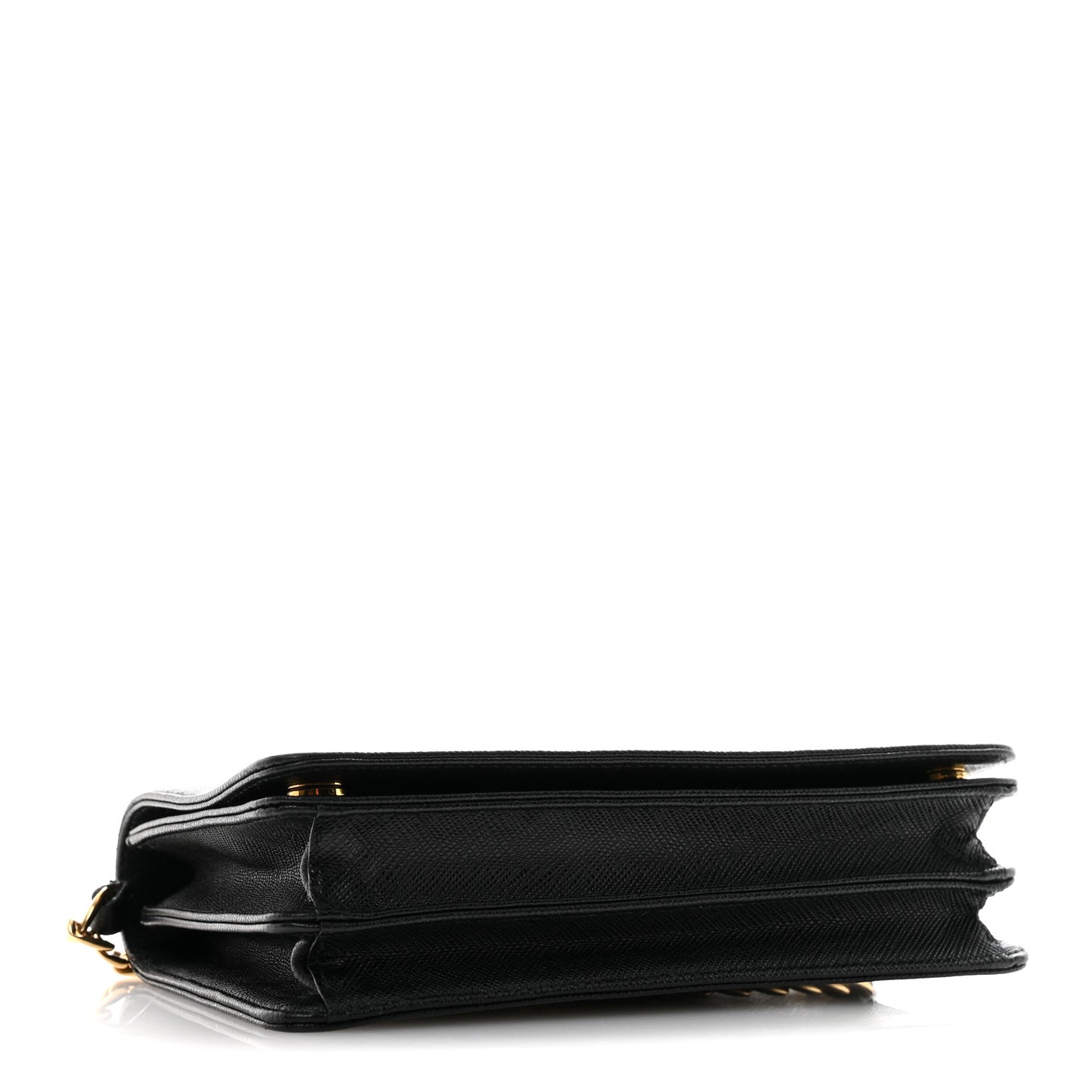 Saffiano Lux Chain Wallet Black